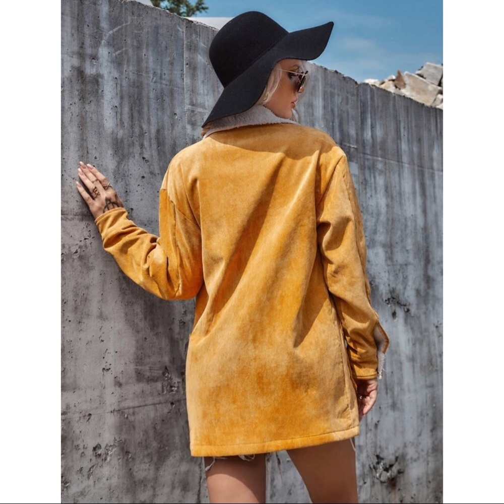 Corduroy TEDDY lined coat - Picture 5 of 14